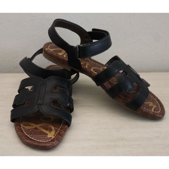 Sam Edelman 5100447675 Women's EUR 36 US 5-5.5M Black Bay Mini Leather Sandals - Picture 1 of 7